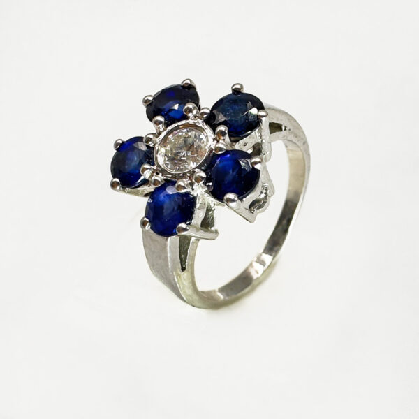 Inel din Aur cu Safir si Diamante Naturale #15