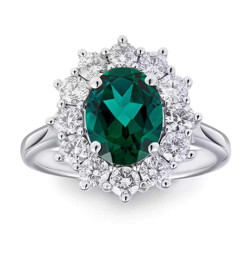 Inel din Aur cu Smarald si Diamante Naturale #00219