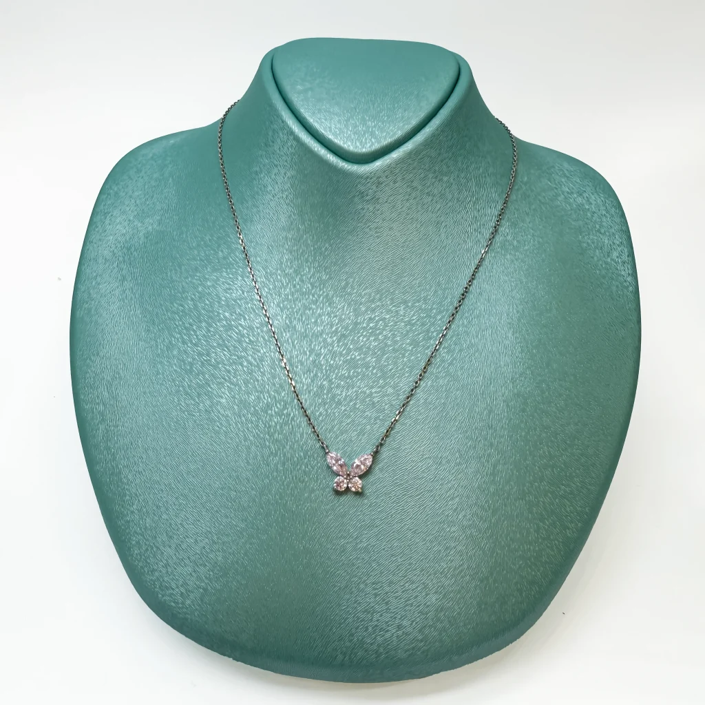 Colier din Argint Rodinat cu Cristale Swarovski A#1039