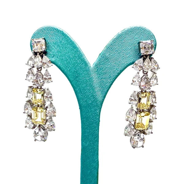 Cercei din Argint Rodinat cu Moissanite A#1007