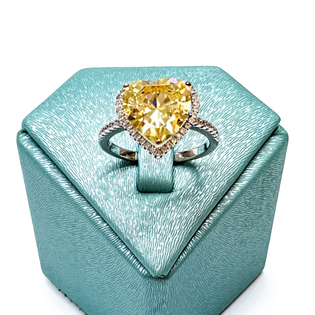 Inel din Argint Rodinat cu Moissanite A#11819